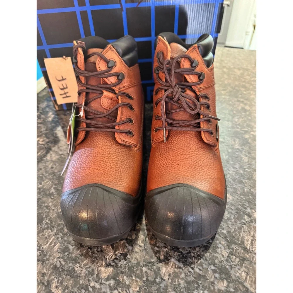 5 Fellas Vulcan Comp‎ Toe PR Brown Leather Waterproof Work Boots Mens 11 6100